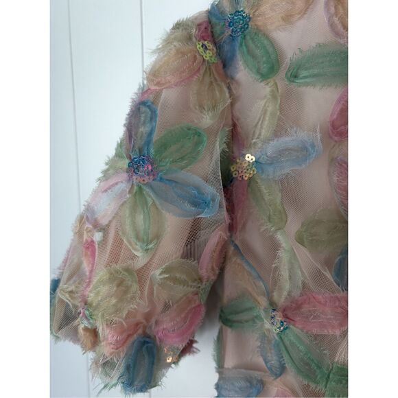 Entro Favorite Fleur Mesh Mini Dress Cutout Back Size S - Picture 9 of 13